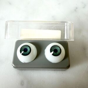 Glastic Doll Eyes 14mm Lot 3 Green Blue Violet Vintage Realistic New Old Stock